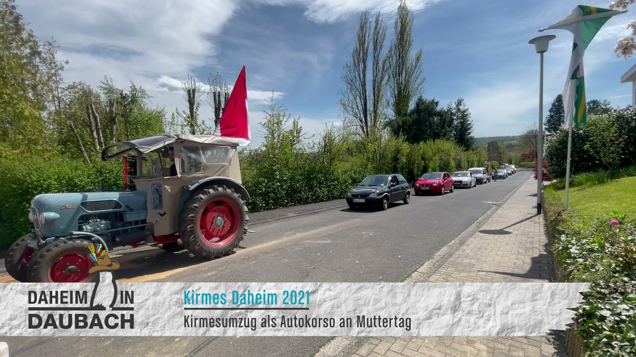 Kirmeszug als Autokorso - Kirmes Daheim 2021 Daubach