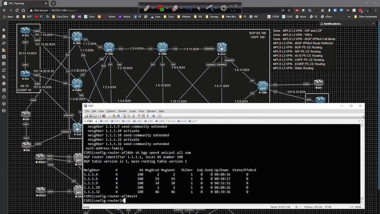 Service Provider - MPLS L3 VPN 005 - iBGP VPNV4 Route Reflector Configuration and Verification