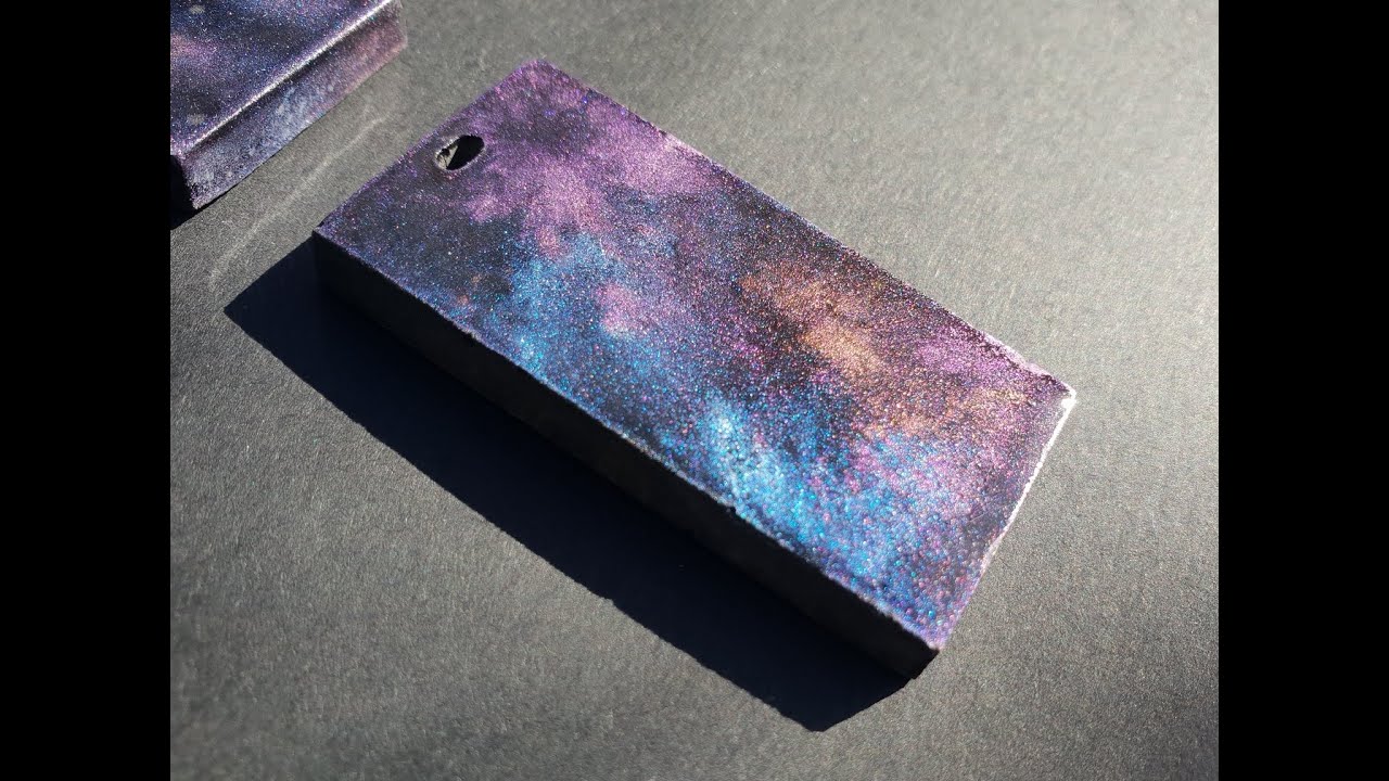 #368 - Galaxy effect pendants made from jesmonite
