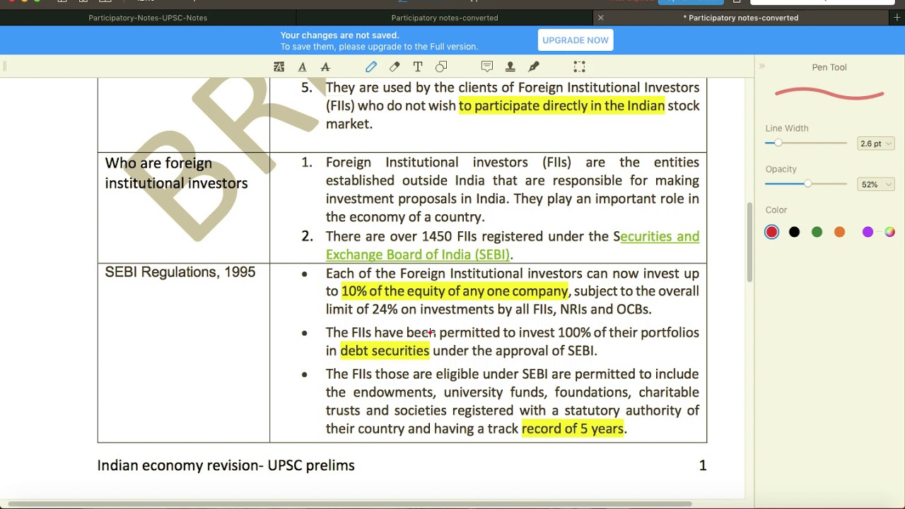 participatory notes for UPSC civils services examination