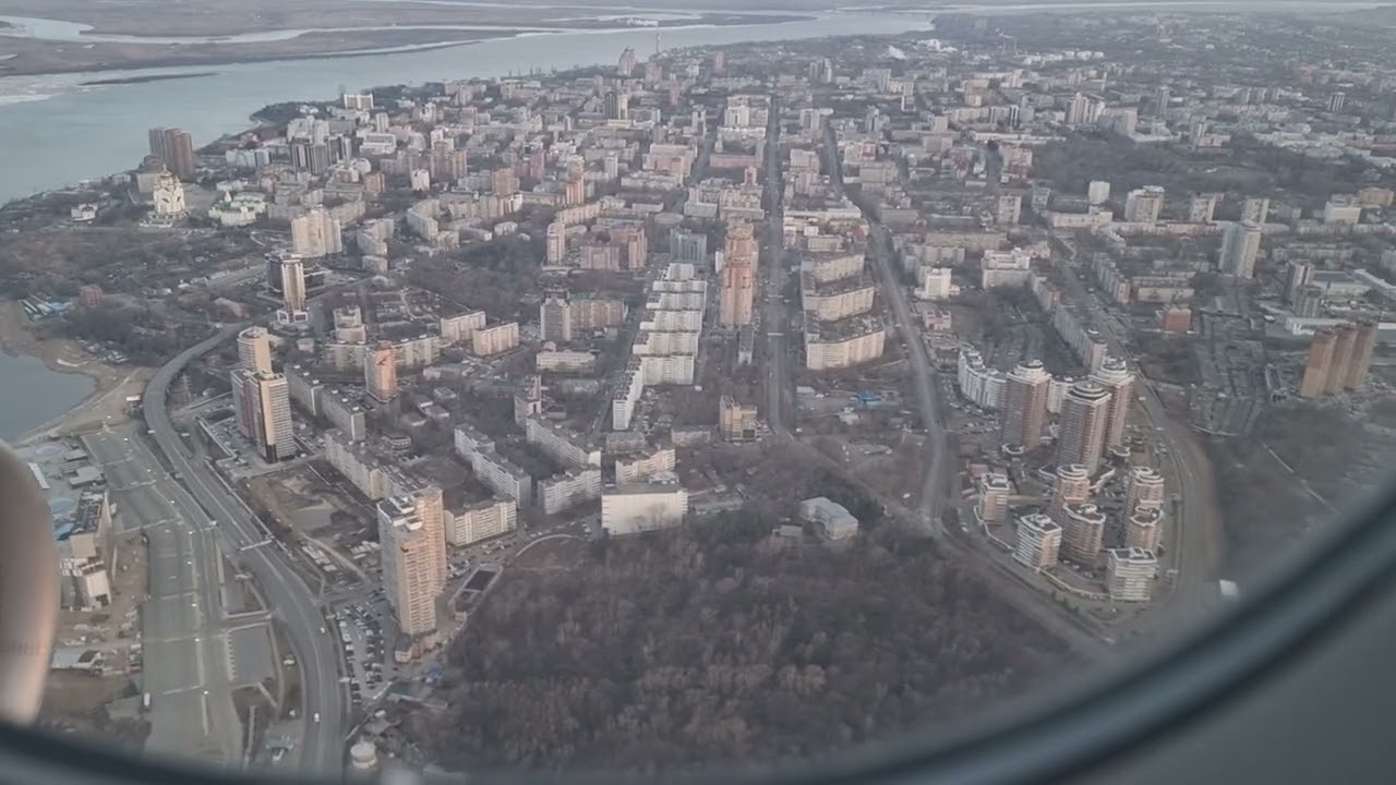 Посадка в Хабаровске, А319 Аврора 16.04.23г.