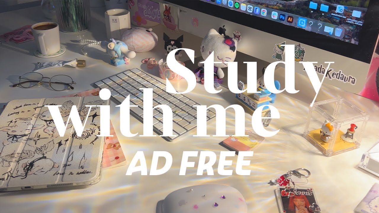 Calm Study With Me | Pomodoro 25/5 | Soft Piano | Ad-Free Focus