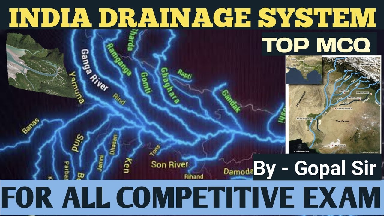 Indian Drainage system Top MCQs (part - 1) For All Competitive Exam 🔥💯