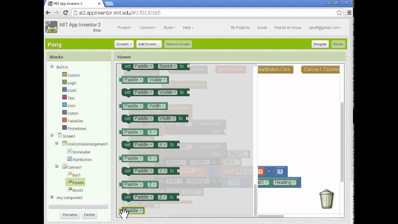Pong  Part 5 - App Inventor 2