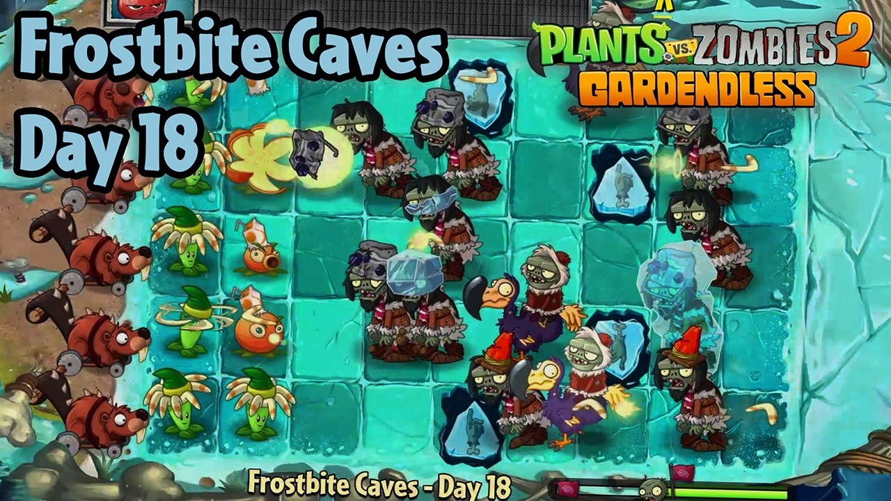 Frostbite Caves - Day 18 [PC] (Hardest difficulty) | Plants vs Zombies 2 Gardendless