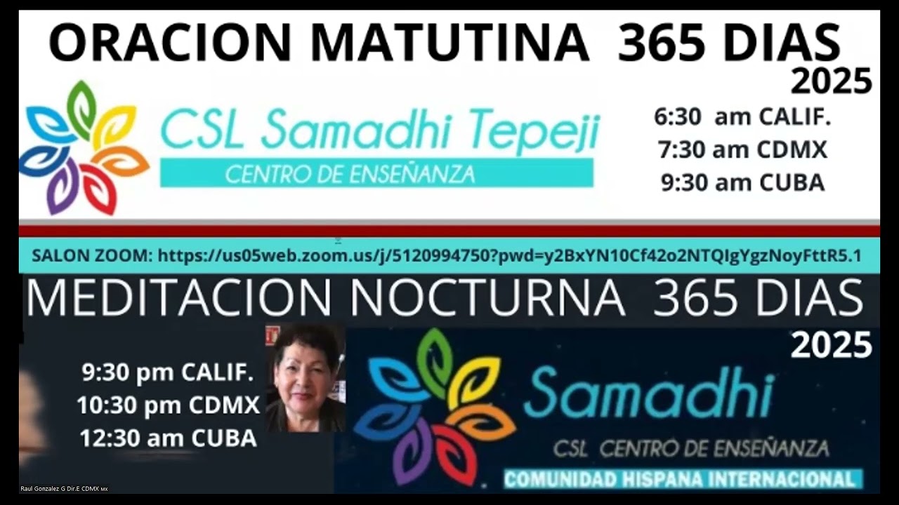 CSL Samadhi –Centro de Enseñanza CHI En Meditación Contigo Nocturna 