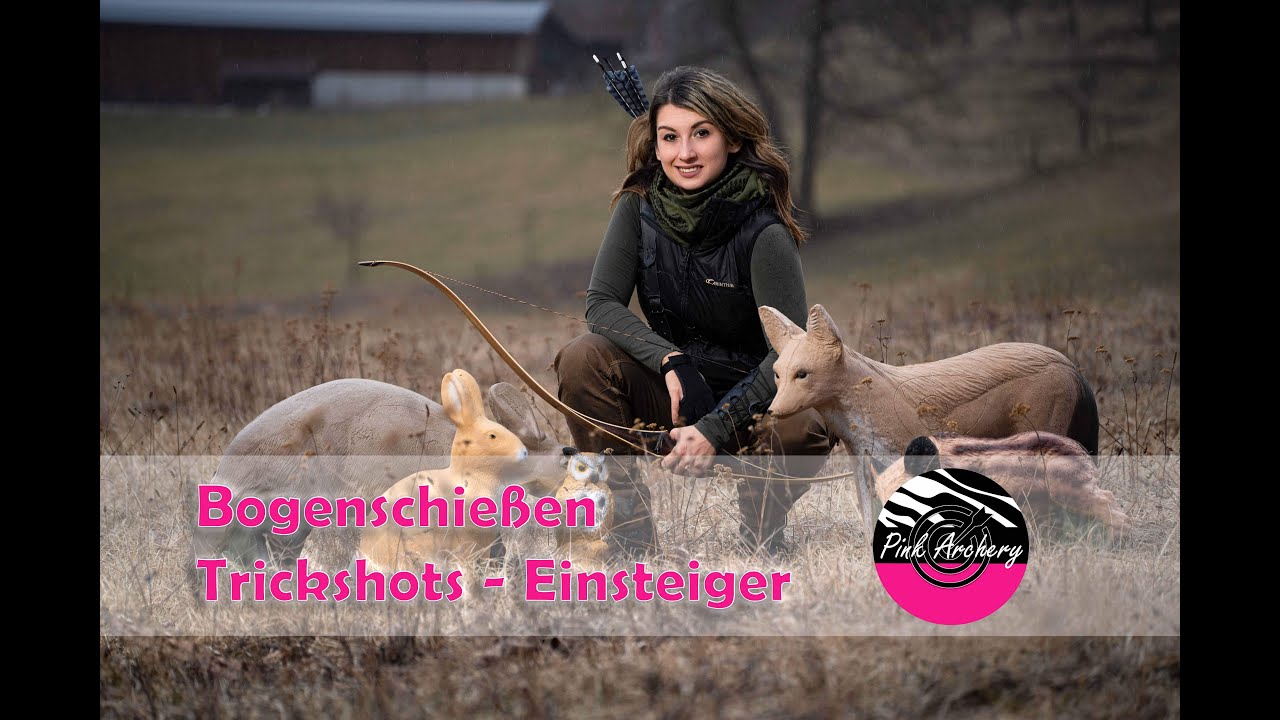 Werde ich treffen??? Trickshots, die ersten Versuche; Bogenschießen; Pink Archery;