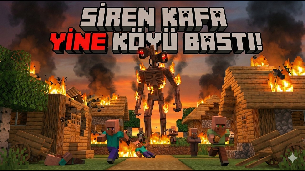 SİREN KAFA YİNE KÖYÜ BASTI ! | MİNECRAFT KORKU MODU 3.BÖLÜM