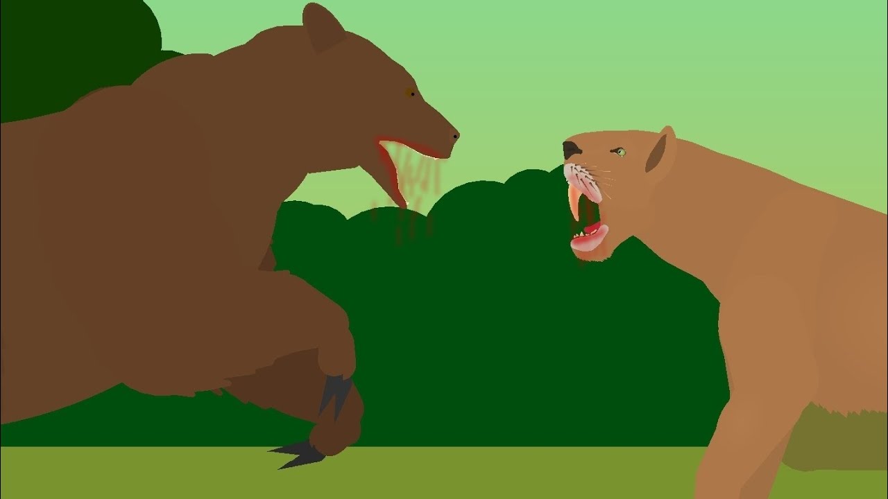 Smilodon Populator vs Grizzly Bear[Full animation]