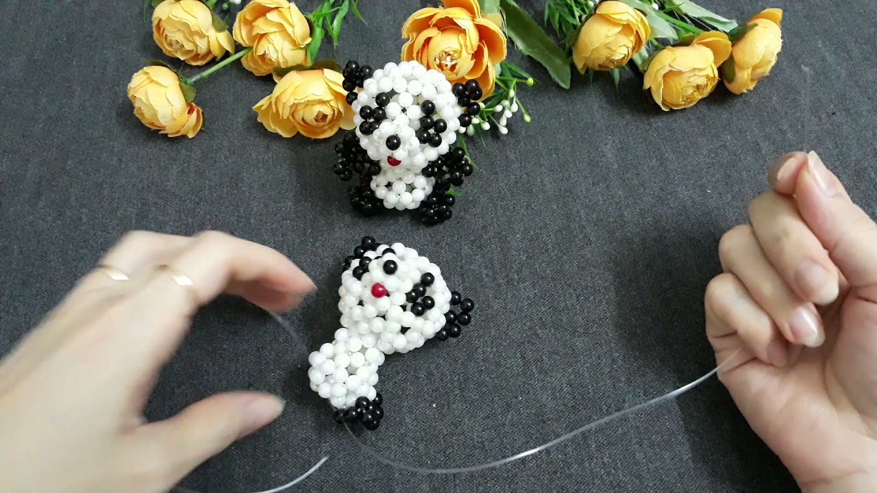 Beaded Panda 2/2# DIY#ビーズパンダ# Panda perl&eacute;# Вышитая бисером панда# Kết cườm con Gấu tr&uacute;c # Beaded ...