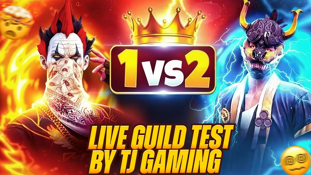 Free Fire LIVE - 1v2 Guild Test Challenge | Competitive Custom Room Gameplay | TJ Gaming
