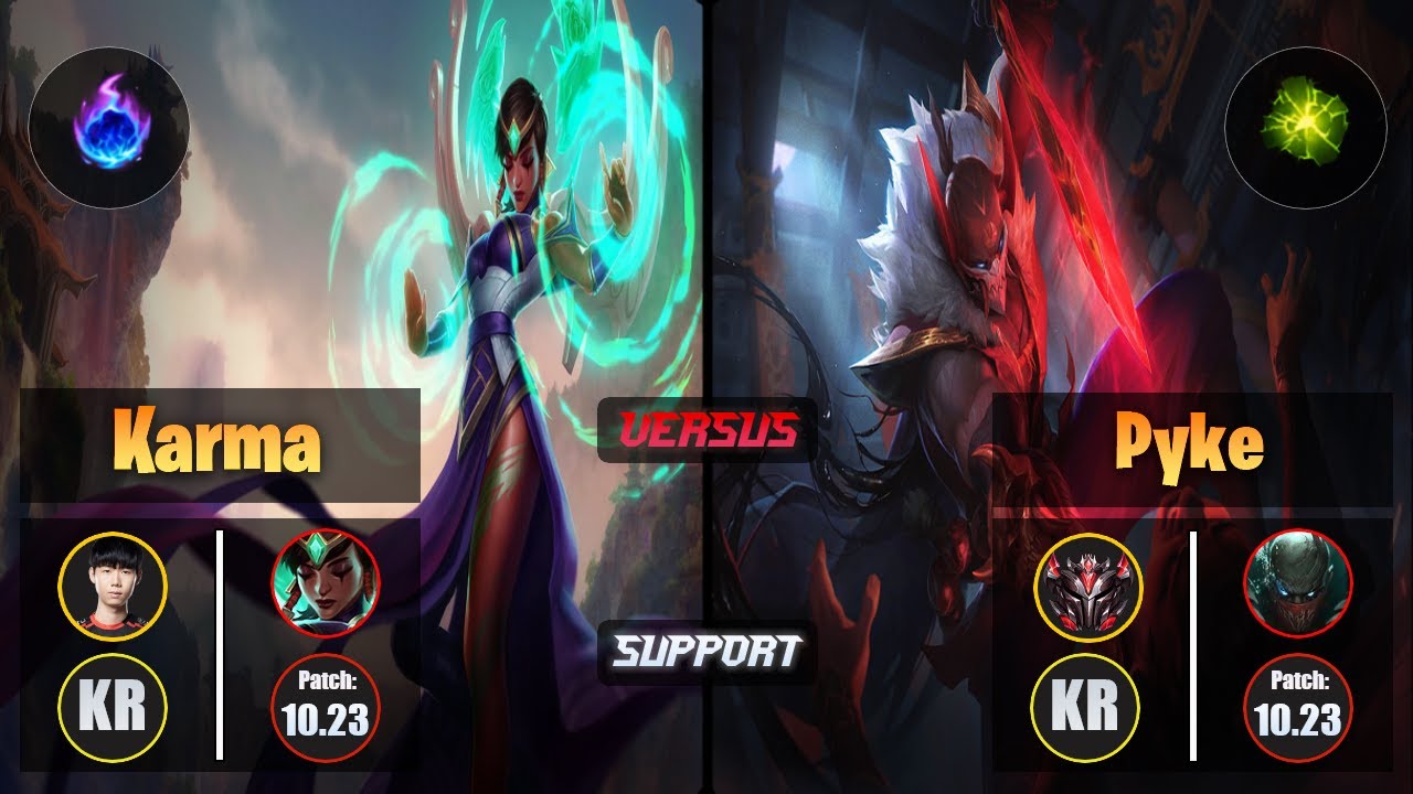 Lehends KARMA (Support) [Arcane Comet] VS PYKE - Grandmaster KR Patch 10.23
