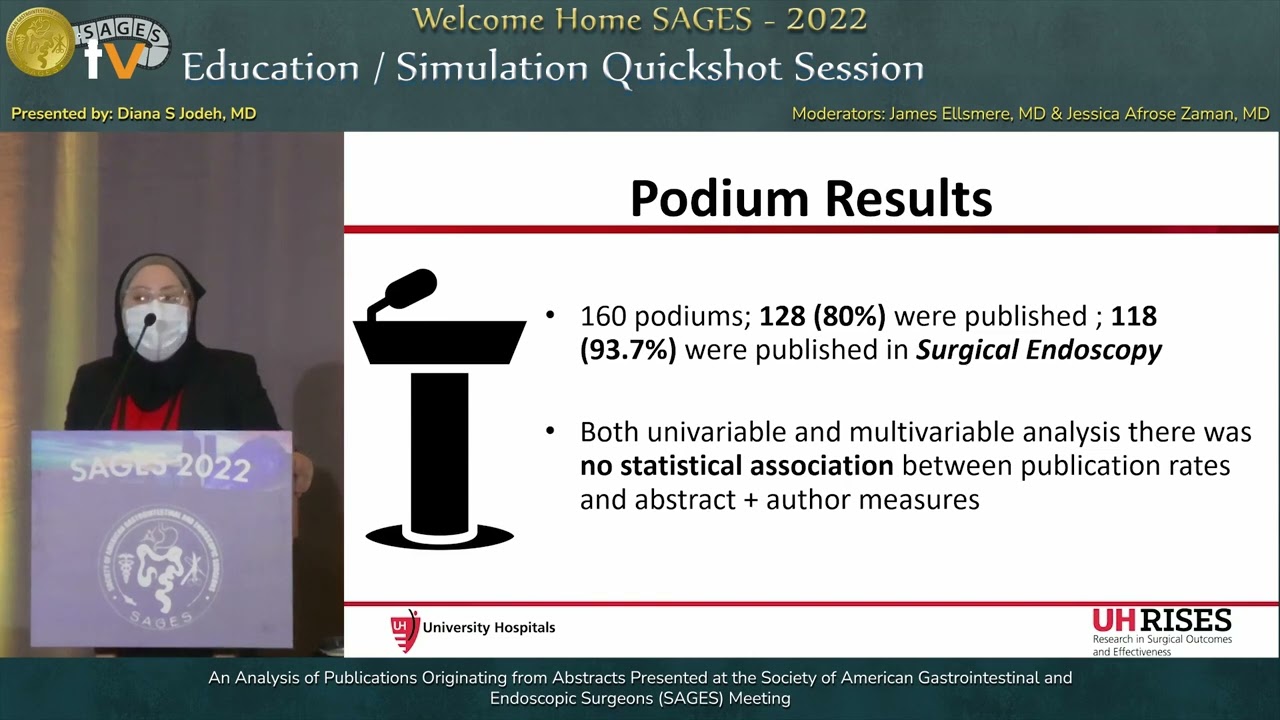 An Analysis of Publications Originating from Abstracts Presented at the Society of American Gast...
