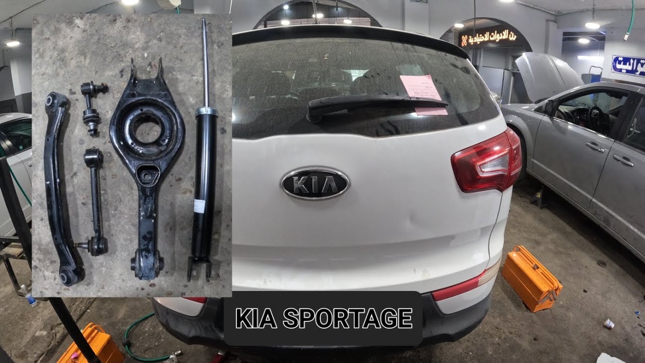 replacing rear shock absorber - rear lateral upper lower arms - sway bar lik & bushing kia sportage