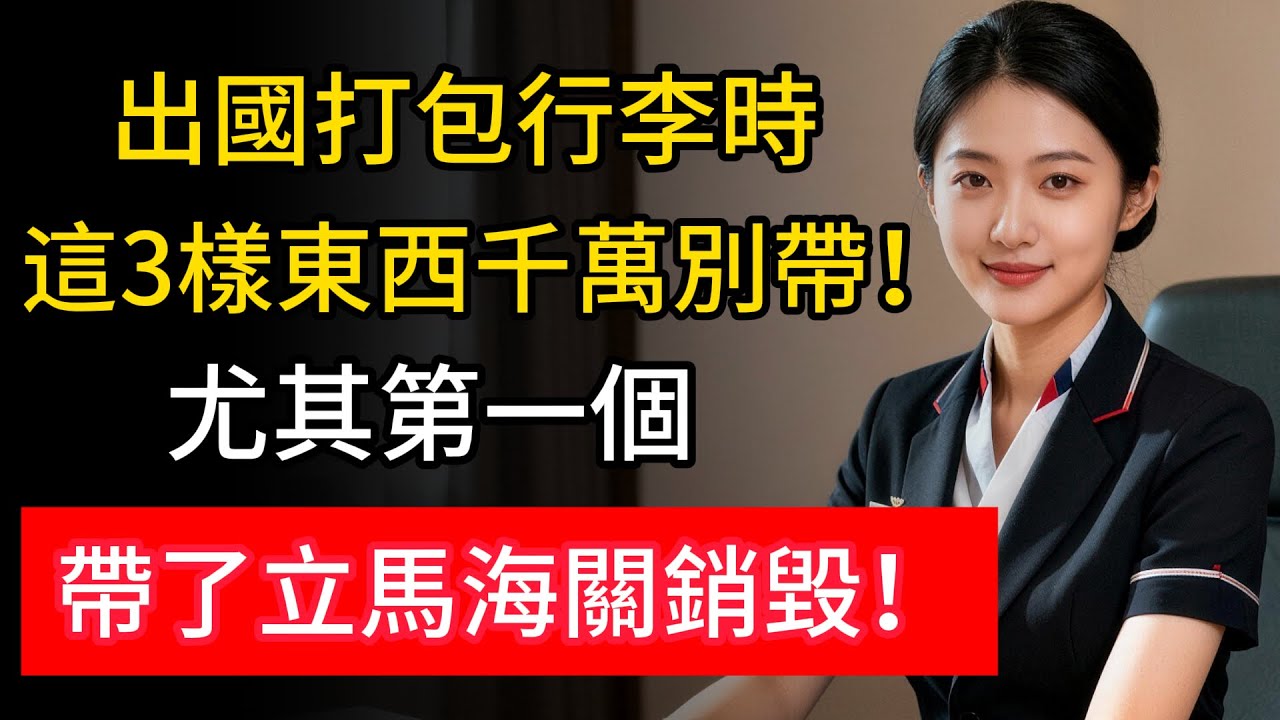 出國打包行李時，這3樣東西千萬別帶！尤其第一個，帶了立馬海關銷毀！#出國旅遊 #海關緊忌 #穿搭攻略 #空姐揭秘