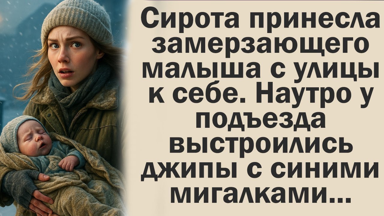 Сирота принесла замерзающего малыша с улицы к себе. Наутро у подъезда выстроились джипы с синими...