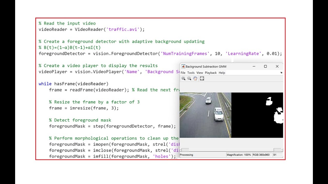 Background Subtraction GMM in MATLAB