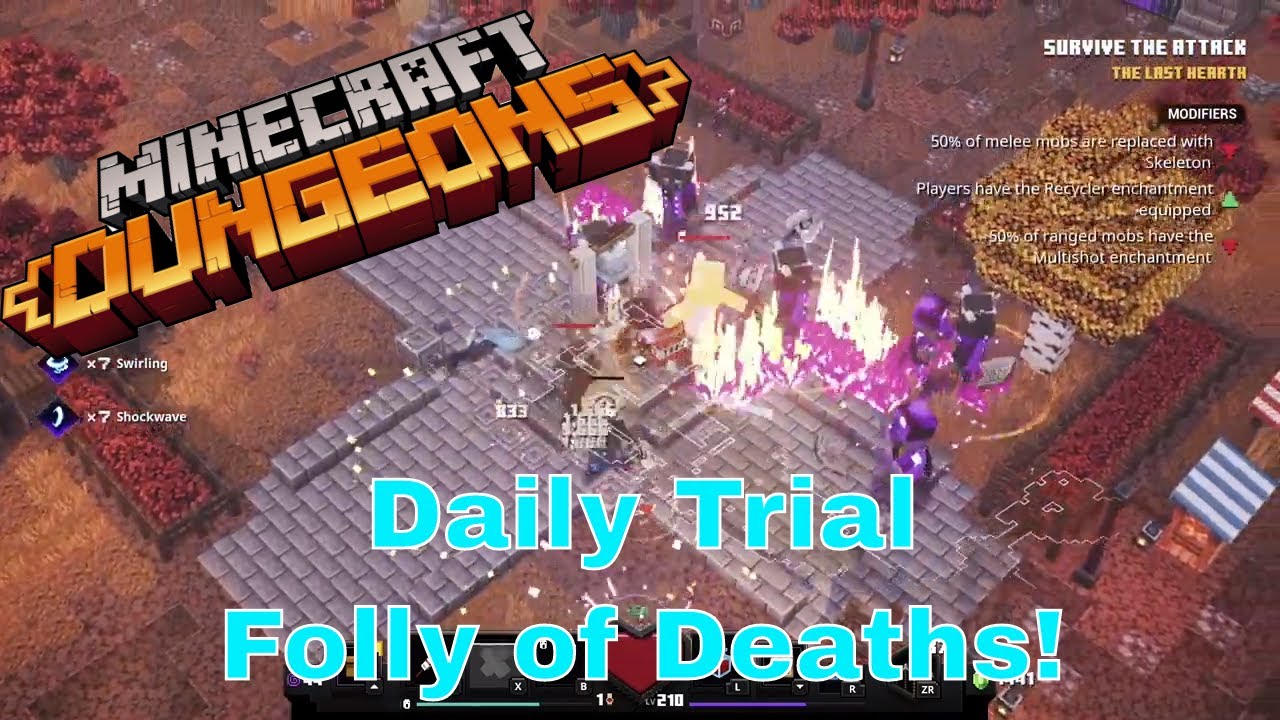Minecraft Dungeons Daily Trial Pumpkin Pastures - Folly of Deaths!