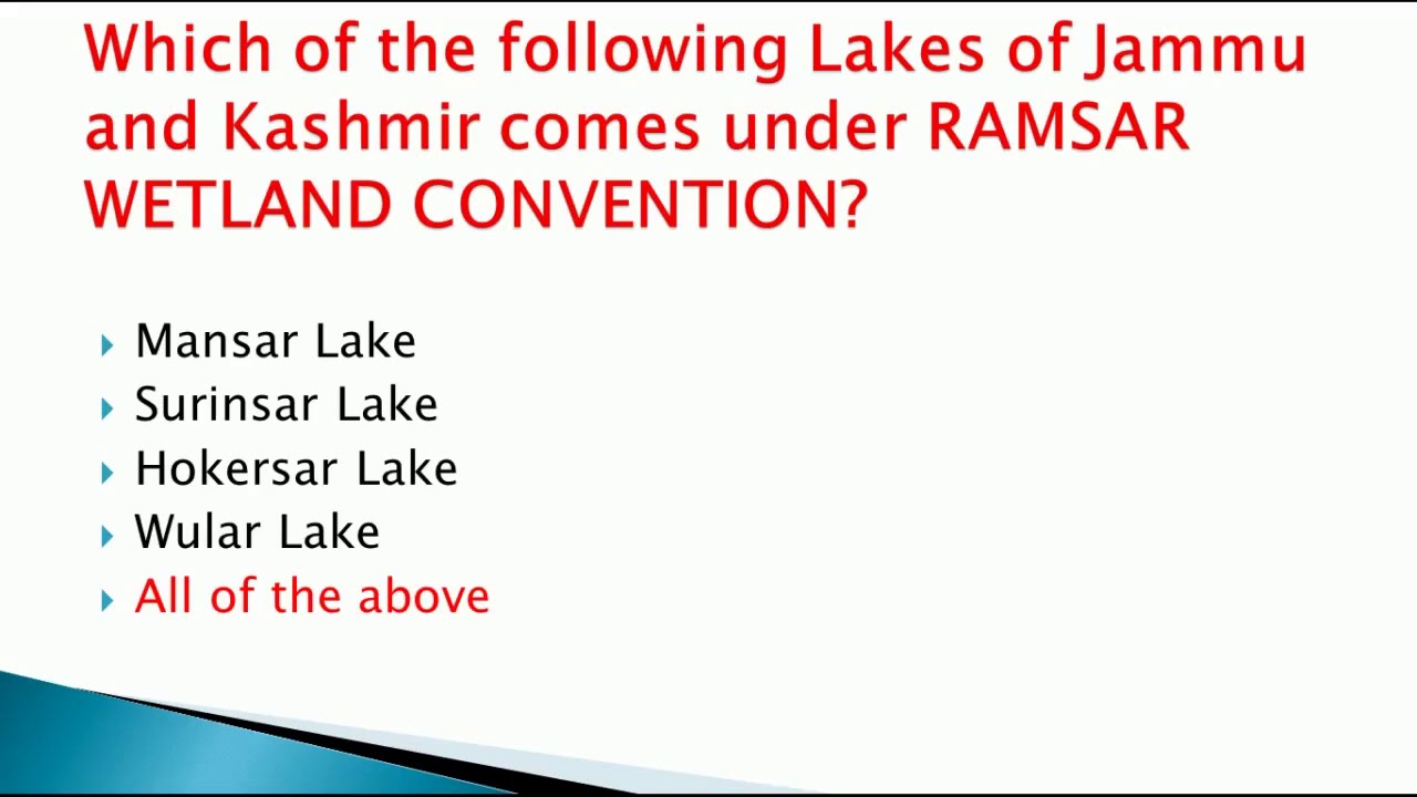 MCQ's BASED ON IMPORTANT LAKES OF J&K FOR JKSSB EXAMS || ACCOUNTS ASSISTANT || JK EXAM CRACKER ||