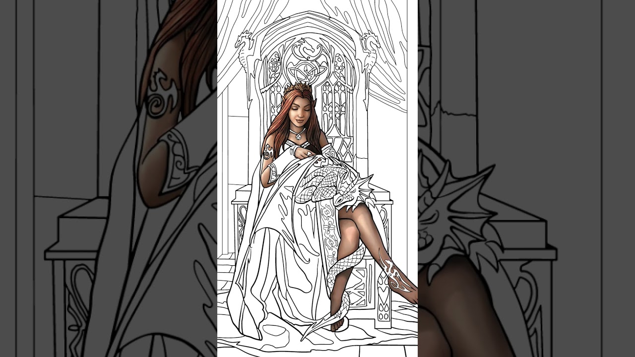 Queen Dragon #shorts #colouringchallenge #mewarnai #anak #colors #painting #happycolor #paintbook