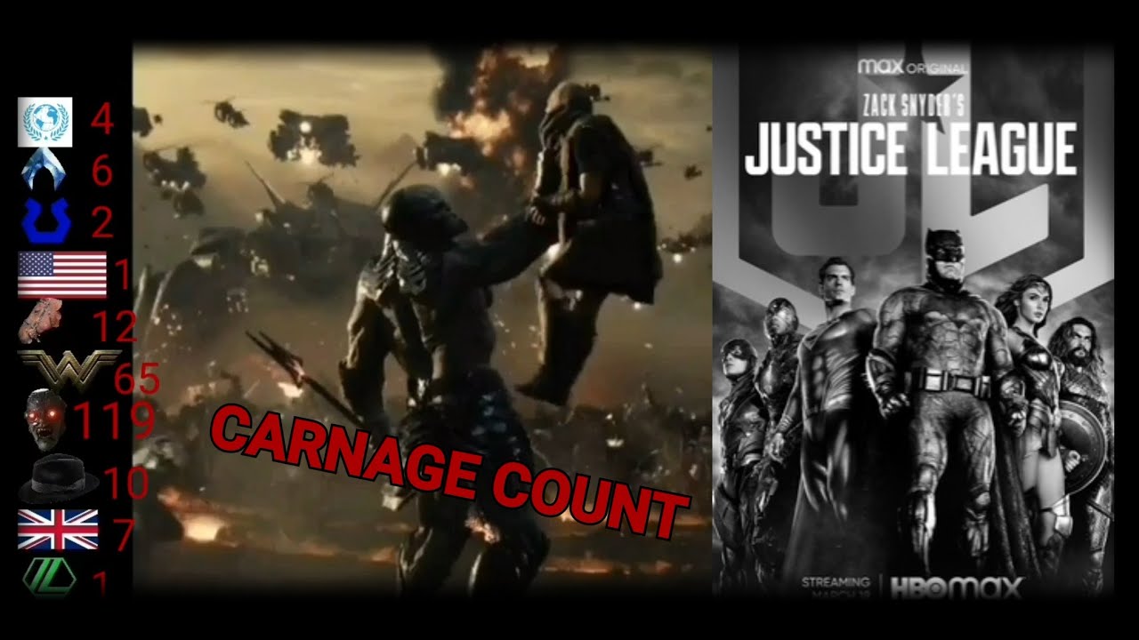 Zack Snyder Justice league Carnage count