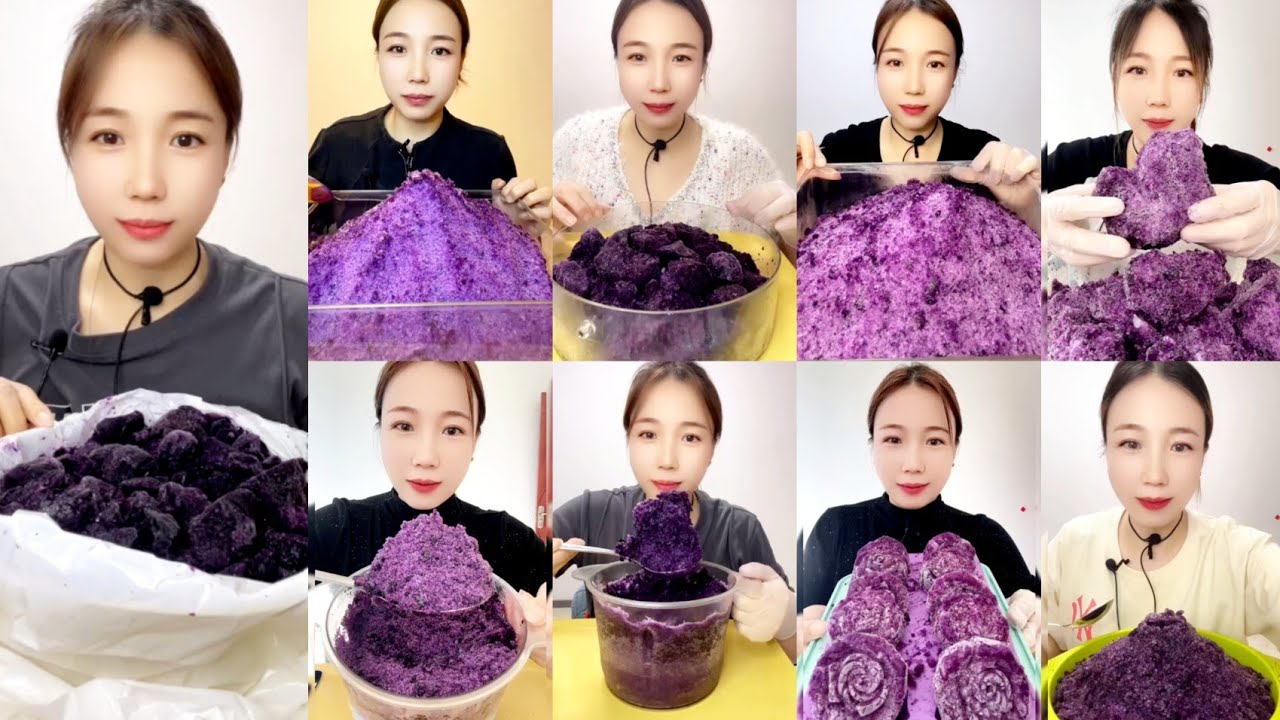 ASMR ICE EATING | PURPLE ICE | SHAVED ICE | JEWELRY ICE | CRUSHED ICE | CRUNCHY ICE |QIAN ICE EATING