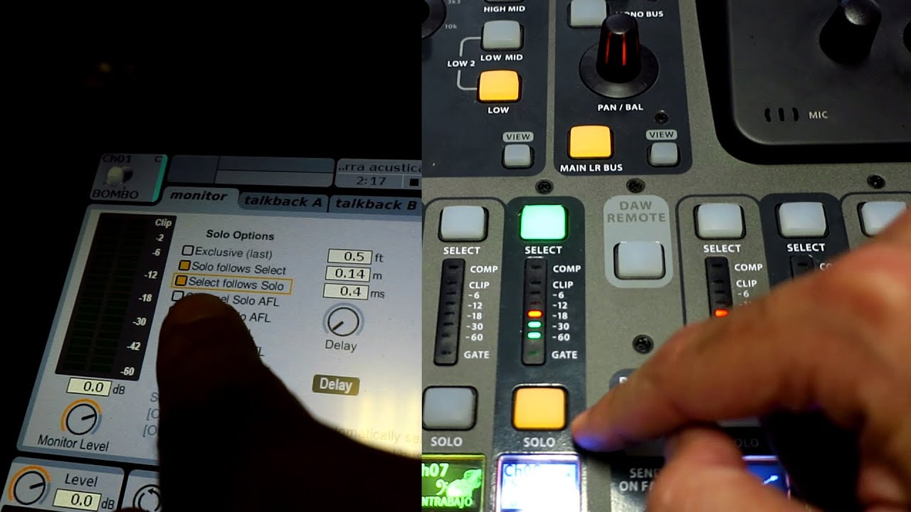 CONSOLA DIGITAL BEHRINGER X32 - ATAJOS, TRUCOS Y TIPS - SELECT FOLLOWS BANK y SOLO FOLLOWS SELECT