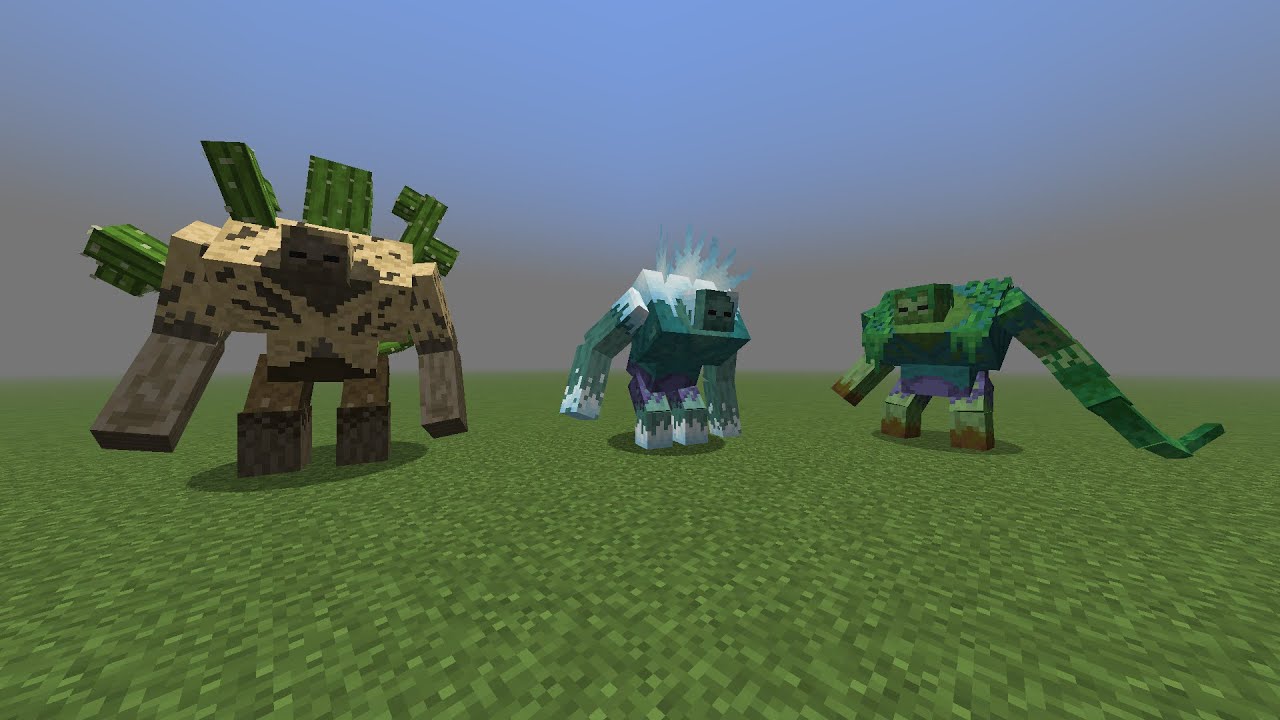 Mutant Jungle Zombie VS Mutant Frozen Zombie VS Mutant Husk | Minecraft Mutant More Mod Mob Battles