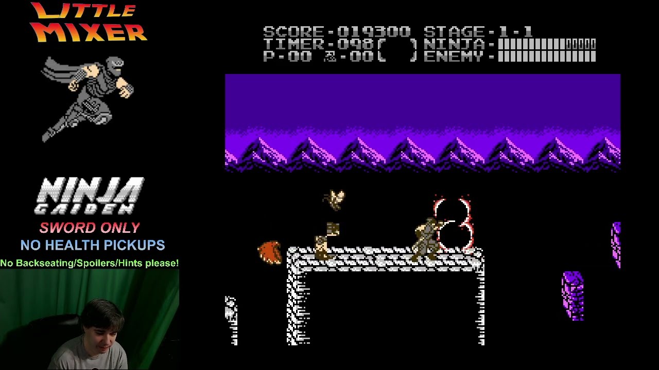 Sword only No Health pickups NINJA GAIDEN DRAGON SCROLL romhack - NES