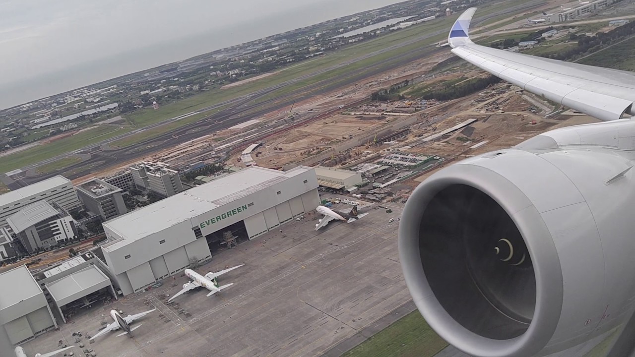 China Airlines A350 900 Take off From Taipei Taoyuan Intl Airport