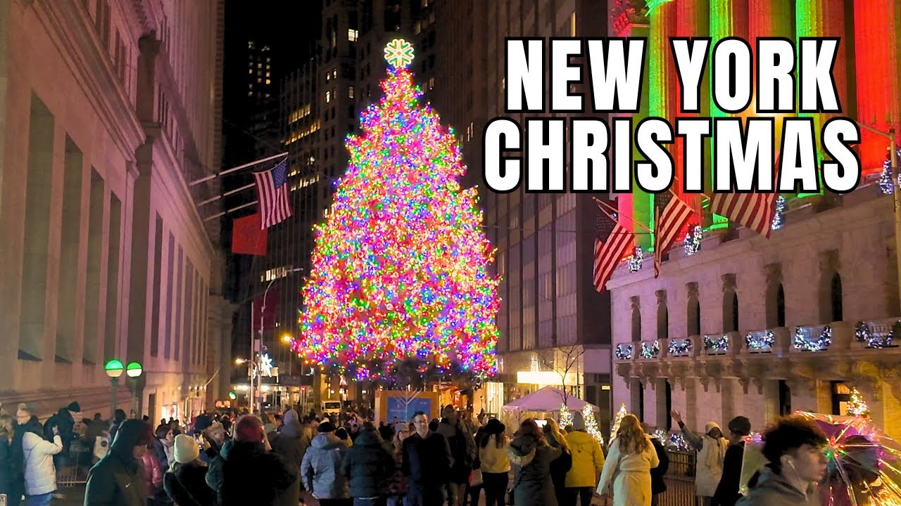 ✨🎁 NYC Christmas NYSE Christmas Tree Lighting 🎄💂🏼 Manhattan Holiday Decorations Festive NYC Vibes ✨