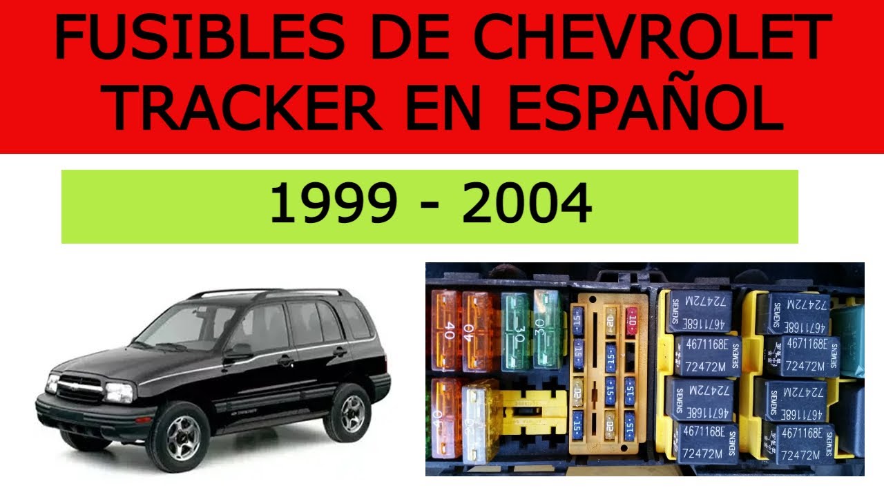 FUSIBLES DE CHEVROLET TRACKER EN ESPAÑOL 1999 - 2004