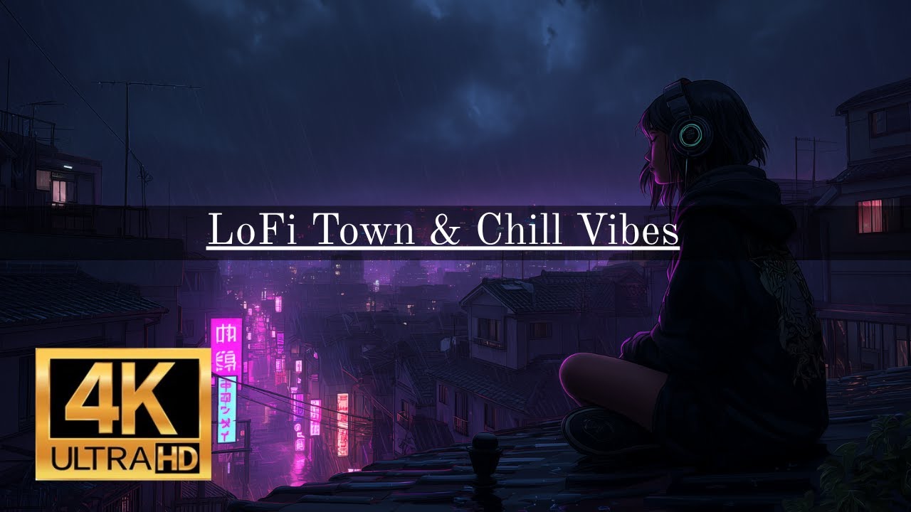 Rainy Nights in LoFi Town – 4K Chill Ambience to Relax, Study, and Forget the World 🌧️🛋️🧠