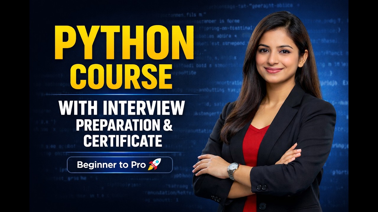 Python Course with Interview Preparation & Certificate | Beginner to Pro 🚀