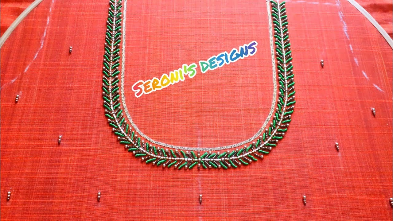 Aari work blouse design:8/Bullion knot using hand embroidery method @seronisdesigns4924