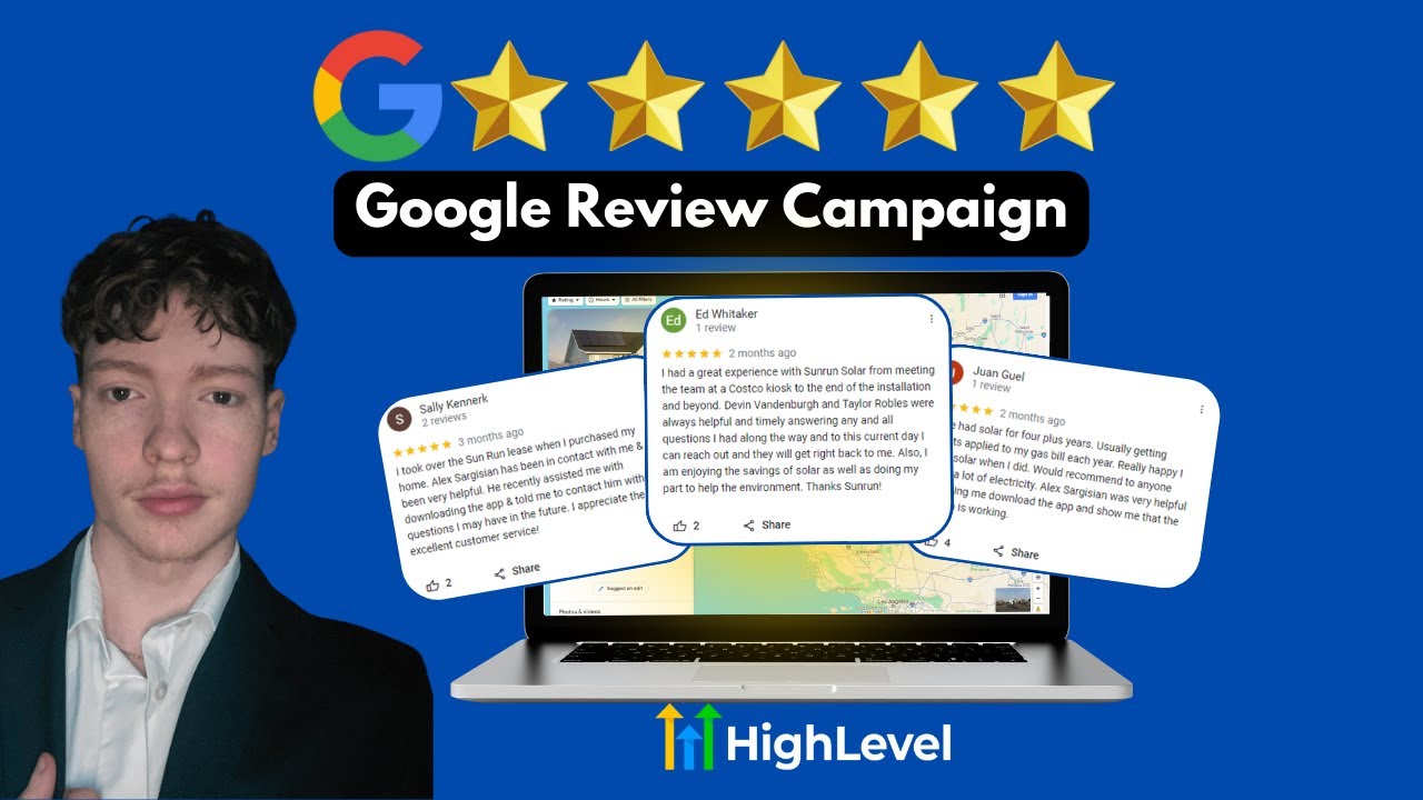 Get positive Google reviews for free with gohighlevel | Google review campaign