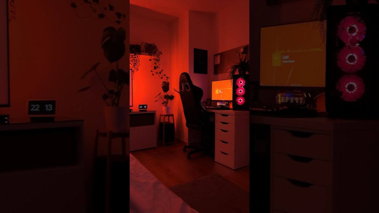the power of cozy room lights #roomtour #cozy #bedroom #setup #shorts #ambient #roomdecor