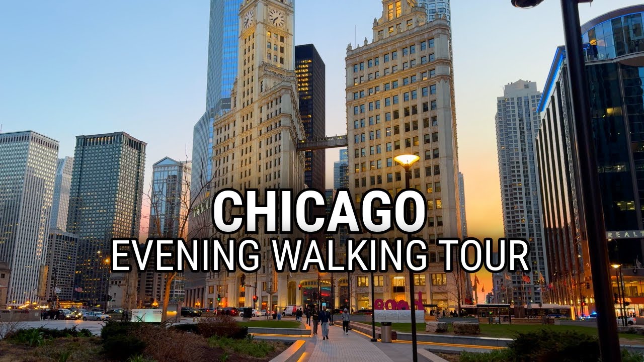 Evening In Chicago 🌸 Spring Walking Tour On Wednesday | April 16, 2025 | 4K 60fps City Sounds
