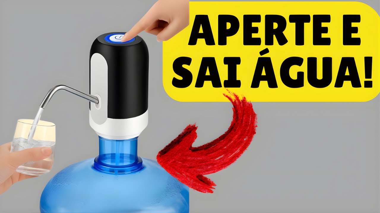 Bomba Elétrica para Galão de Água com Torneira e Filtro USB Portátil  para Água Pura Galão D'água Ga