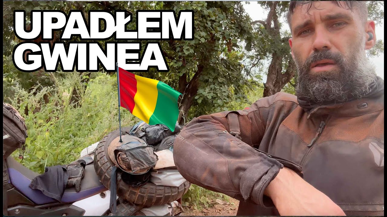 GWINEA - PIERWSZY UPADEK NA MOTOCYKLU I NOCLEG U WODZA