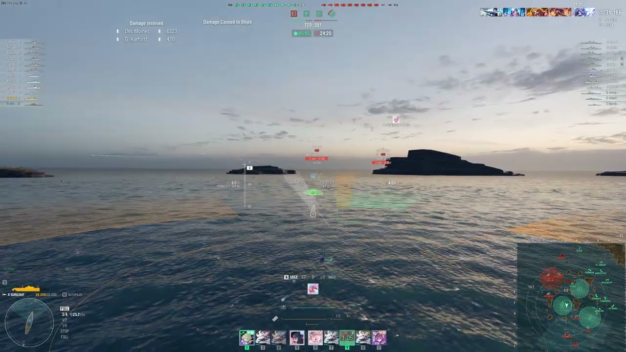 World of Warships: Dolphin Diving With T10 FFNF Surcouf (2/8/2026) Red Team Always Get Better Player