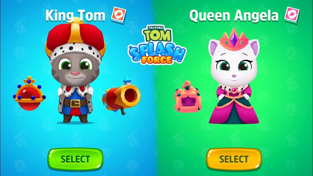 Talking Tom Splash Force - King Tom vs Queen Angela - New Game Android iOS Gameplay Walkthrough
