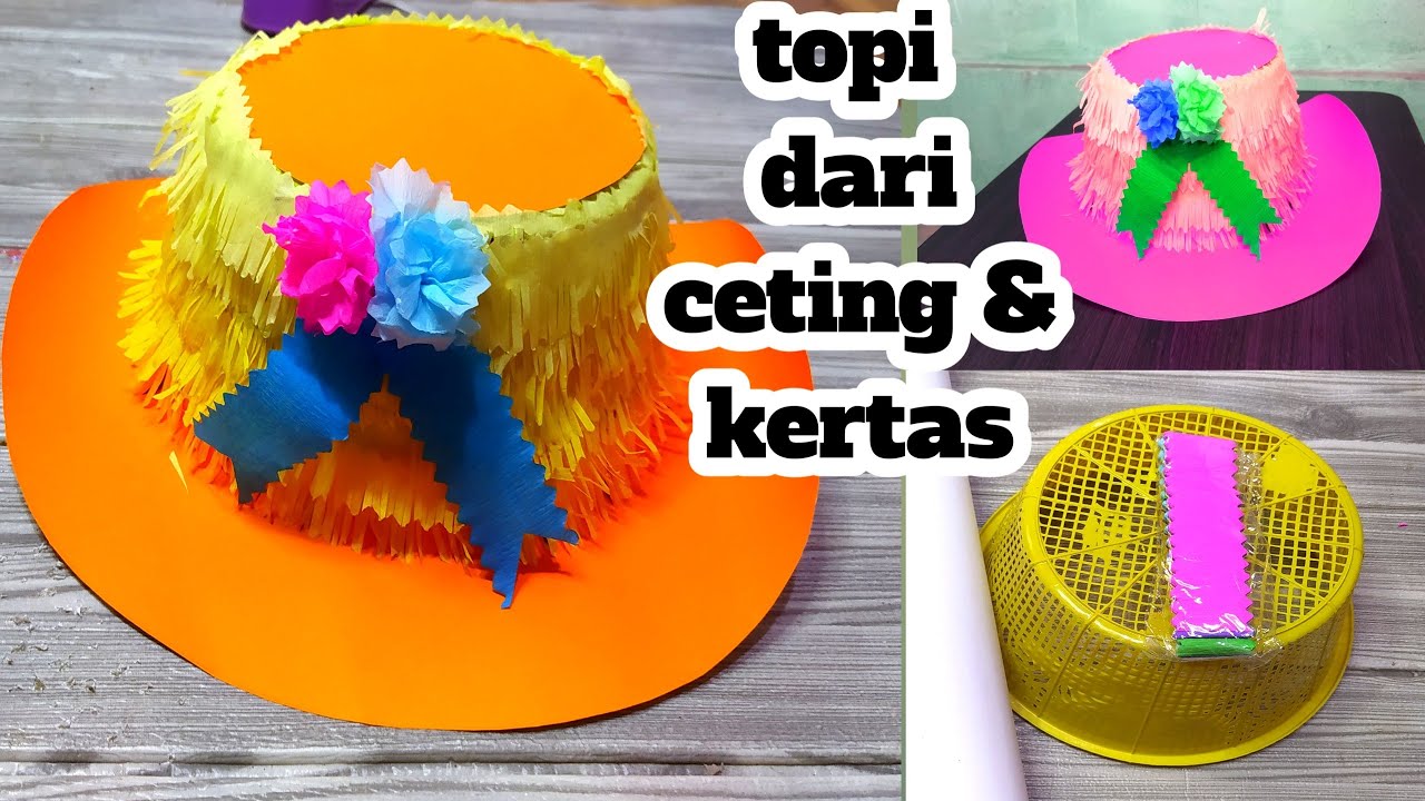 cara membuat topi dari ceting dan kertas II topi karnaval