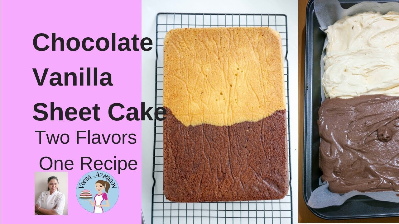 Chocolate Vanilla Sheet Cake Recipe| Two in one Sheet Cake