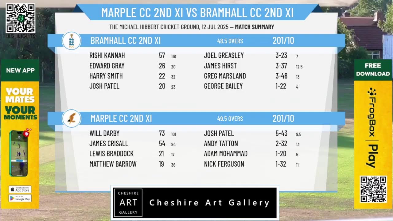 Marple CC 2nd XI v Bramhall CC 2nd XI