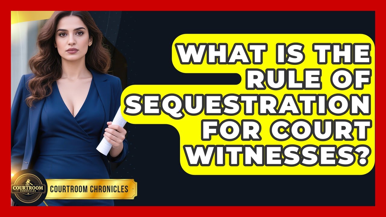 What Is The Rule Of Sequestration For Court Witnesses? - Courtroom Chronicles