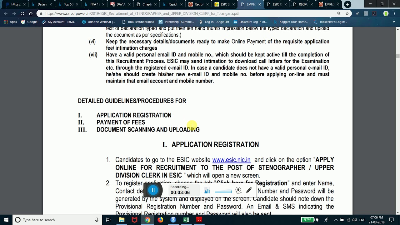 ESIC UDC,STENOGRAPH 2019 JOB NOTIFICATION