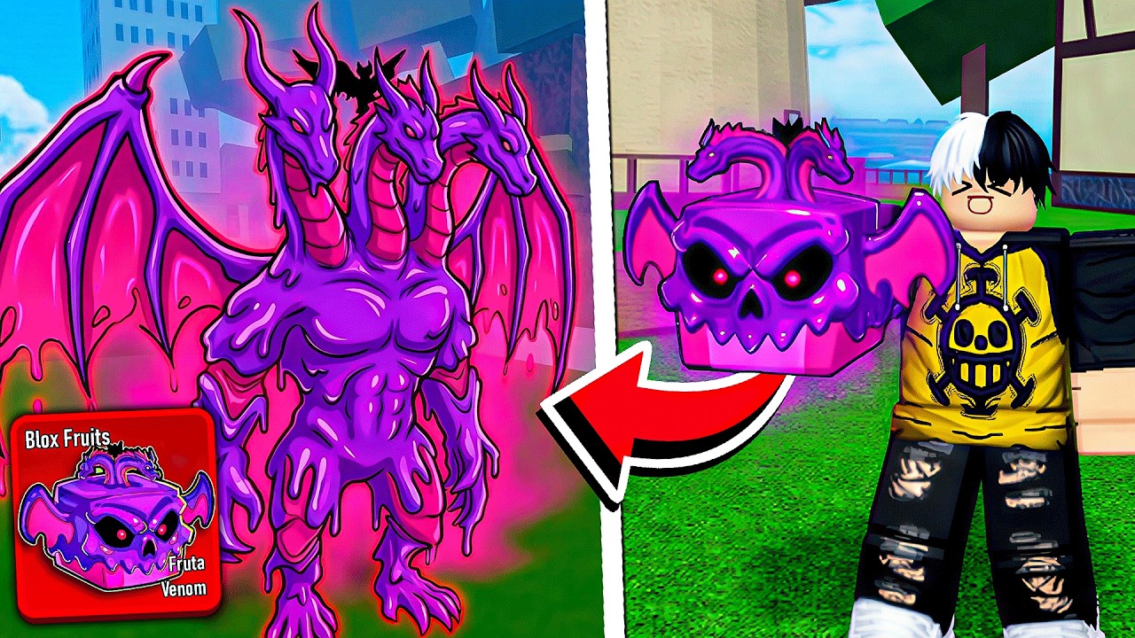 COMI E LIBEREI TODO PODER DA FRUTA VENOM no BLOX FRUITS!!