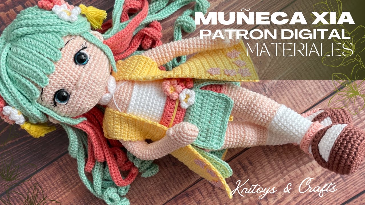 ESPECTACULAR MUÑECA XIA AMIGURUMI estilo Oriental - PATRÓN DIGITAL - Materiales y Tutorial Mini flor