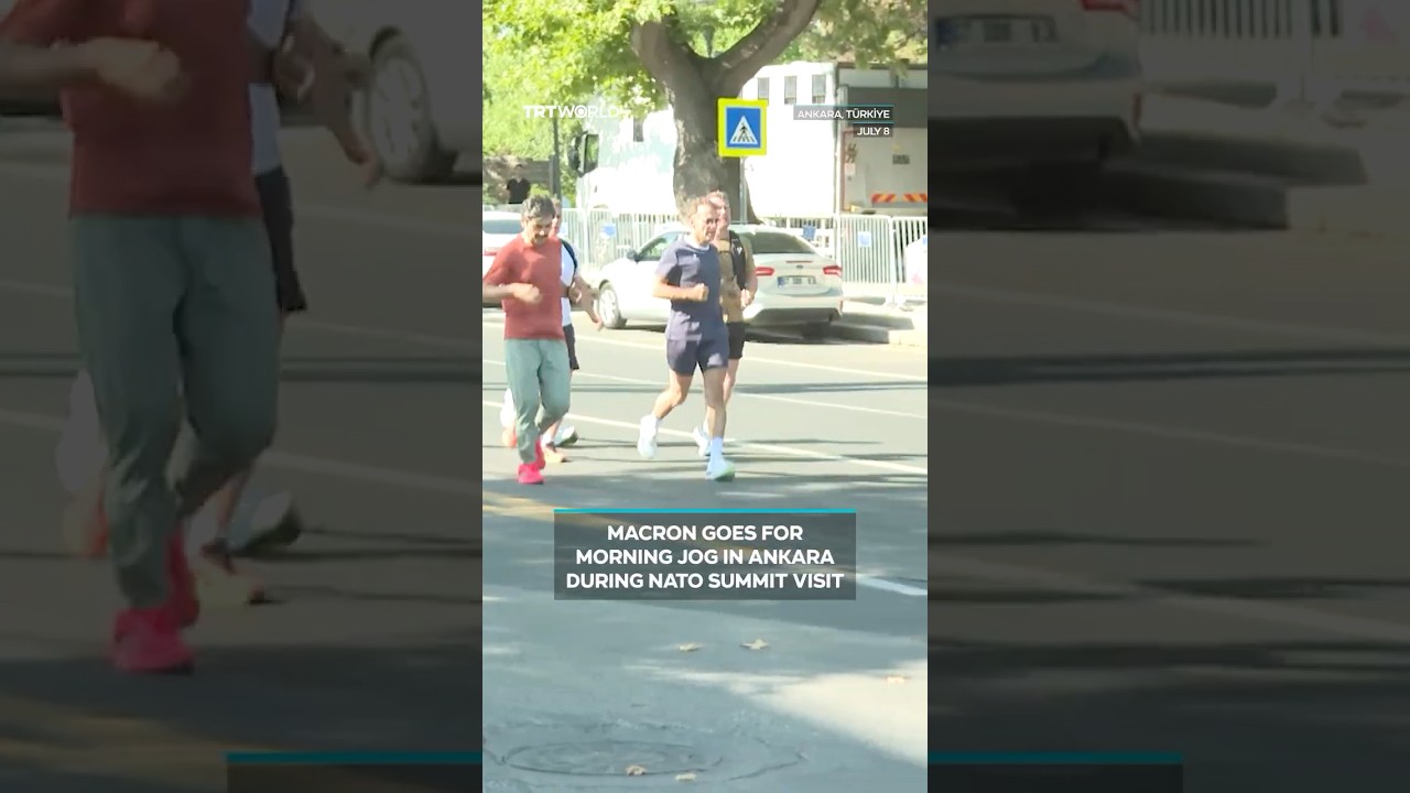 Macron goes for morning jog in Ankara during NATO summit visit
